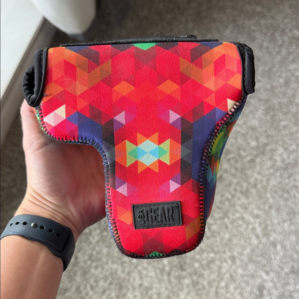 Red Geometric Camera Case